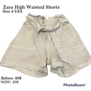 High Waisted Shorts Light Green Size 4